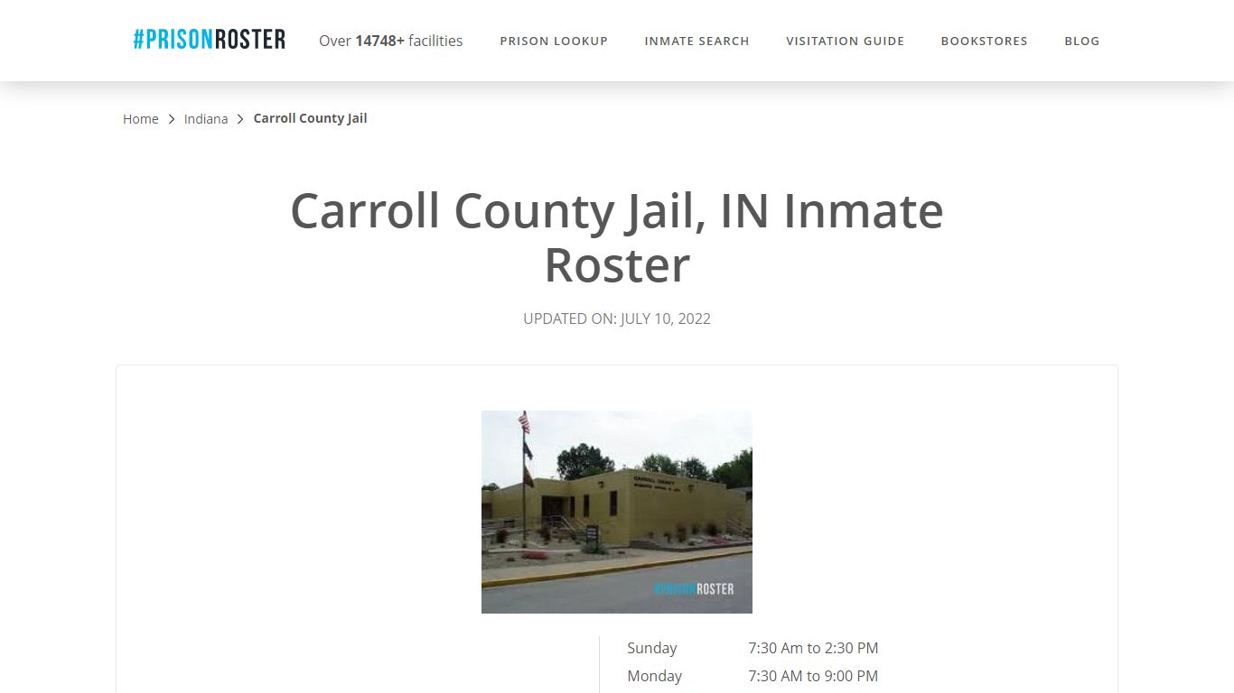 Carroll County Jail, IN Inmate Roster